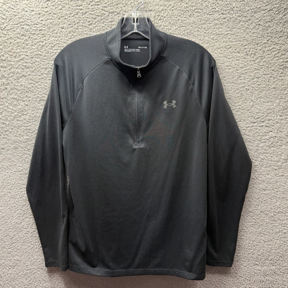 Under Armour Shirt Men's Size Small‎ Black Velocity Long Sleeve 1/4 Zip Shirt
